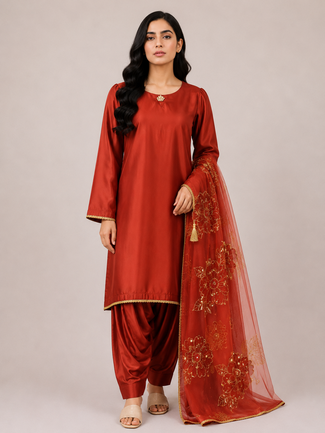 LawaSilk 3pc Suit Farshi Shalwar